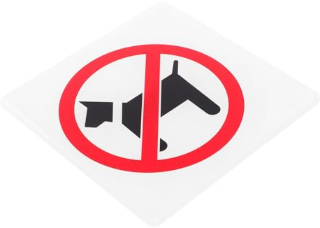 Uonlytech Señal Acrílica De 10x10 Cm No Se Admiten Mascotas Para Puerta, Cartel De Aviso Prohibido Perros Para Tiendas, Restaurantes y Oficinas, Letrero Resistente y Visible