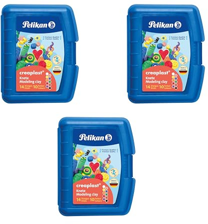 Pelikan 2056080 198/9R Modelliermassen Kinderknete Creaplast, 300g, rot (3er Pack blau)