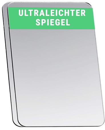 Falkenhorn Handspiegel – doppelseitiger, ultraflacher Acryl-Spiegel in rechteckiger Form, ideal für Basteln, Kinder, DIY, Geldbörse, Kosmetik und unterwegs – 15 x 20 cm (rechteckig), 2 Stück