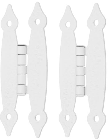 NAMOARLY 2 Pezzi Cerniere per Mobili Antichi in Ferro Bianco 3,5 Pollici Design Antico per Armadi e Scatole Soluzione Efficiente e Decorativa