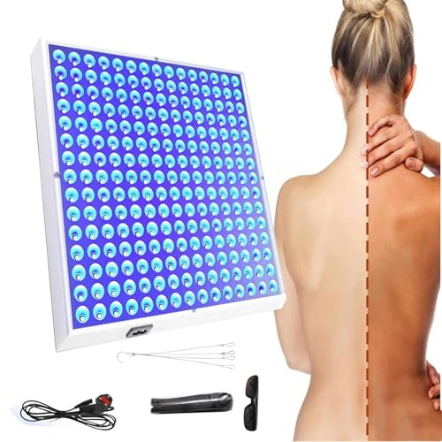 TsoLay Lámpara De Bronceado Facial De 460 NM, Luz Azul De 45 W para Autobronceado Facial con 225 LED, Lámpara Solar Facial Y Corporal con Gancho Y Gafas Protectoras, Soporte Ajustable, para Rostro