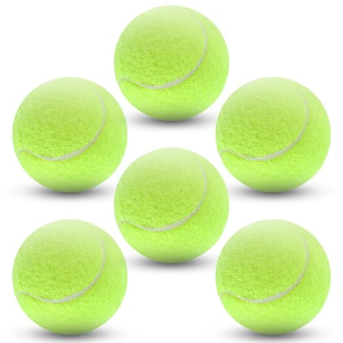 Leyrens Palline da tennis, 6 Pezzi Bambini Palline Tennis Allenamento, allenamento a lunga robusto, Elevata elasticità, per l'allenamento dei principianti, macchine, esercizio fisico per cani