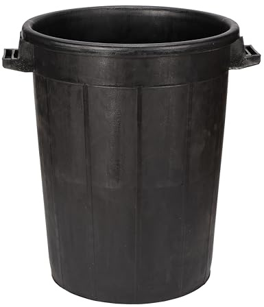 Amtech 100L Heavy-Duty Black Bin, Durable Impact-Resistant Construction, Crush-Resistant and Fully Recyclable for Industrial and Outdoor Use.