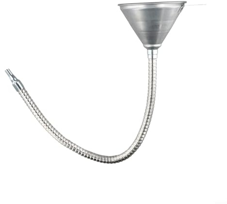 Flexibler Eisen-Trichter mit integriertem Filter für Auto, Motorrad und LKW, Kraftstoffübertragung, biegbar, 370 mm/630 mm, Edelstahl und Eisenöl (630)