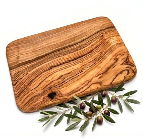 Tabla de desayuno personalizada, madera de olivo – Tabla de alta calidad con grabado como regalo individual (en blanco)