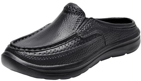 Sandalias para hombre nuevo patrón color sólido verano casual medio arrastre parte inferior plana, cómodo, antideslizante, zapatos casuales transpirables y ligeros para diario