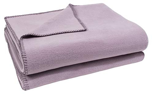 Soft-Fleece-Decke – Polarfleece-Decke mit Häkelstich – flauschige Kuscheldecke – 160x200 cm – 405 pale lavender – von ’zoeppritz since 1828’