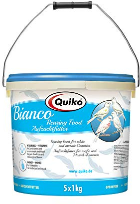 Quiko Bianco 5Kg - Aufzuchtfutter für weiße Kanarien, aufgehellte Mosaiken - Ohne Farbstoffe