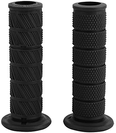 Dingln 2pcs 22mm Universal Vintage Motorcycle Poignées Guidon Poignée Diagonale Bar Ends (Noir)