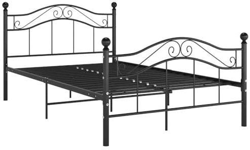 vidaXL Sängram svart metall 120x200 cm, säng, dubbelsäng, sängar, dubbelsängar