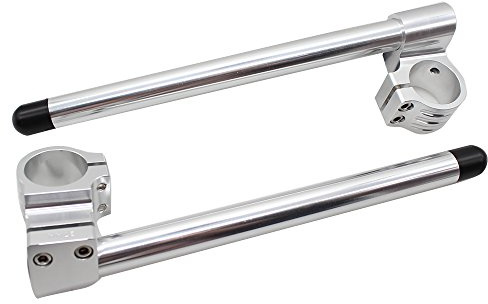HYEPIVOT 1 Riser 36mm Clip on Handlebar fit Fork Tube 35mm Racer Motorcycle handlebar bars 7/8, 36 mm Clip ons CNC Silver