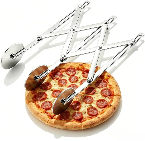 Cortador de masa, cortador de masa de acero inoxidable, herramienta de, de pizza plegable, de pasta, rodillo de(#3)