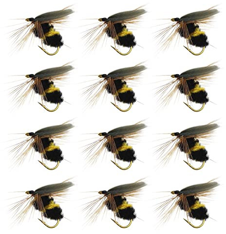 The Lord of the Tools 20 Stück Fliegenfischen Köder Bee Kunstköder Künstliche Simulation Insektenköder Angelgerät Angelausrüstung für Forelle Bass Lachs