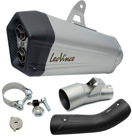 Endschalldämpfer/Auspuffanlage LeoVince SLIP-ON SBK LV-12, Edelstahl, Carbon Kappe, mit Zulassung für Honda CRF 1100 L Africa Twin/Adventure Sport/DCT