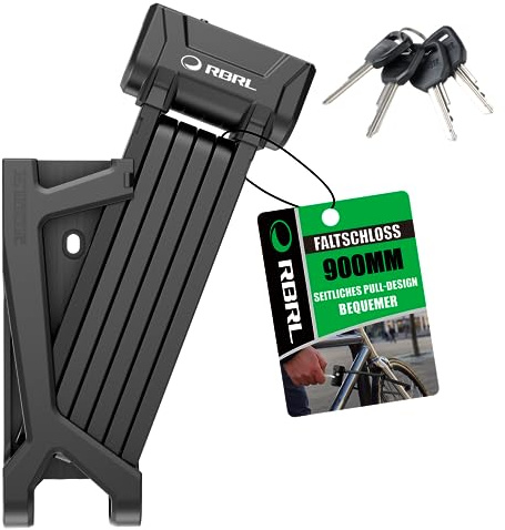 RBRL Lucchetto Bici, 90 cm Lucchetto Bicicletta Antifurto Pieghevole Portatile Catena Bici, Altamente Sicuro e Durevole Lucchetto Bicicletta Antifurto, Livello di Sicurezza 18