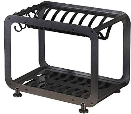 Dish Rack Kitchen Multi-Function Rack Cruet Rack Cutting Board Stick Board Holder Knife Black Kitchen Pendant(Color:B) (A)
