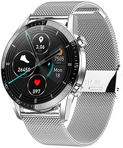 QESTO ASD Smart Watch Men's 24-Hour Continuous Temperature Monitor IP68 ECG PPG BP Heart Rate Fitness Tracker Sports Smart Watch(A)