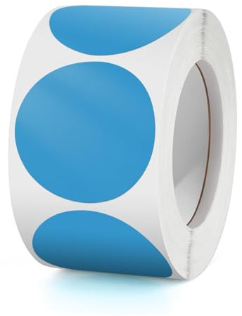 Runde Aufkleber Blau 38mm Selbstklebende Farbkodierung Etiketten Rolle kleine Markierungspunkte Round Sticker 500 Stück