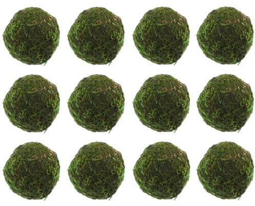 HOMSFOU 12pcs Decor Flower Pot Green Moss Balls Supermarket Moss Balls Garden Adornments Imitation s Aquarium s Bonsai Grass s Set Wedding Foam