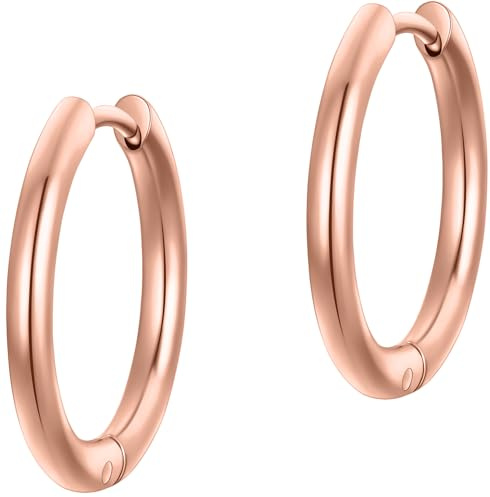 day.berlin Creolen Lola 18k vergoldet | kleine Damen Ohrringe 17mm Durchmesser 2mm stark, 316L Edelstahl nickelfrei und wasserfest