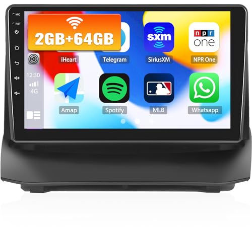 2G+64G CAMECHO Android 13 Autoradio für Ford Fiesta 2009-2014 mit Navi Carplay Android Auto, Doppel Din Autoradio mit 9 Zoll Bildschirm Bluetooth RDS/FM MirrorLink+Rückfahrkamera