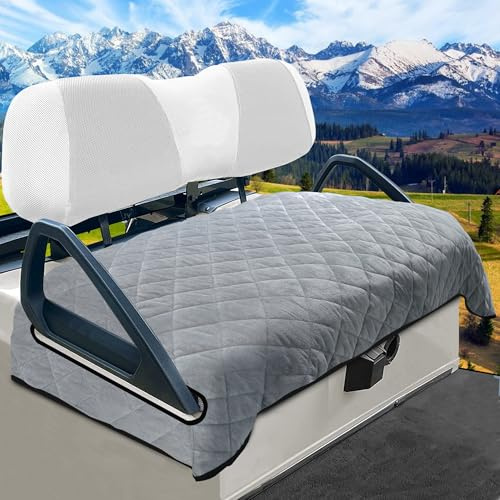 YOKYHOM Golf Cart Seat Covers, Golf Cart Seat Towel Blanket, Short Plush Surface, Soft and Comfortable, Suits EZGO, Yamaha, Club Car and Other 2-Seat Golf Carts, 51x 30.5, Light Gray