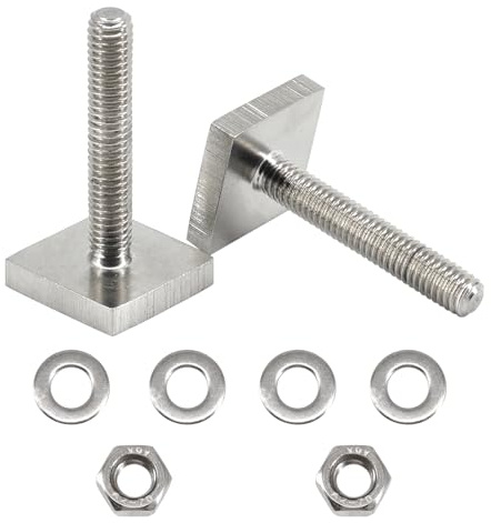 10 Pack M8x35 T Track Slot Bolts for Roof Rack Cross Bars, Cargo Basket, Bike, Ski, Kayak Rack, Stainless Steel Square Head T Slot Bolts for Awning, Solar Panel