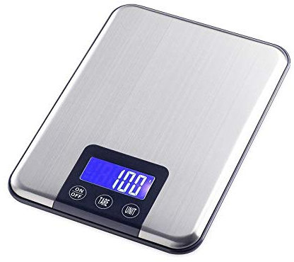 Bilancia da cucina digitale di grandi dimensioni da 5 kg 5000 g 1 g Pulsante a sfioramento Bilancia da cucina per alimenti in acciaio inossidabile Bule Retroilluminazione Bilanciamento del peso Misur