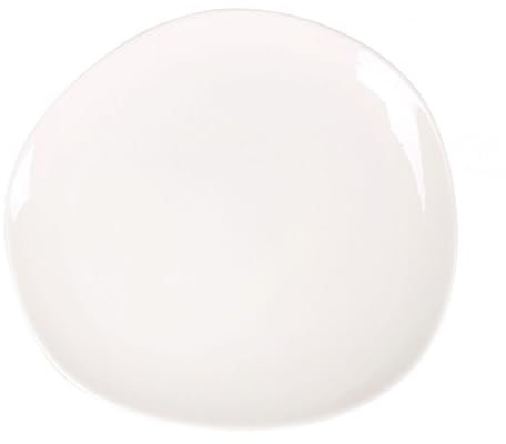 Assiettes ovales pour 6 personnes, plates et empilables, PALMA, 820g plat à service, dessert en porcelaine blanche - Dimension: 29 x 27,50 cm