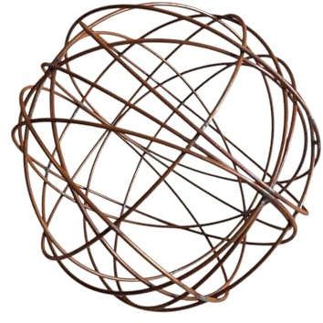 Bornhöft Trädgårdskula av järn, rostutseende, 30 cm, dekorativ metallkula för trädgård av rostfritt stål, rostig trädgårdsdekoration