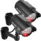 Sporgo 2 cámaras falsas para exteriores: Solar Dummy Cámara de vigilancia con luz LED roja intermitente, cámara de vigilancia falsa para interiores y exteriores (negro A)