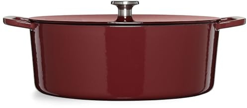 Fissler Moments Collection Burgunderroter Gusseisen-Bräter, Oval, 33 cm, Emailliert