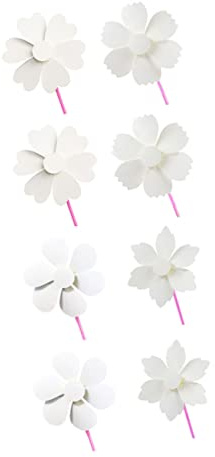 Beaupretty 8pcs Unfinished Diy Hand Windmill Graffiti Pinwheels for Children Kindergarten Paper Windmill Art Supplies Kids Drawing Craft Toy with Heart, Petal, Leaf, Wave Designs