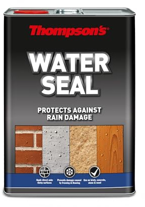Thompson’s Water Seal Clear – Exterior Water-Repellent Liquid for Brick, Stone, Concrete and Wood Surfaces – Available in 1L and 5L (Clear, 5 Litre)