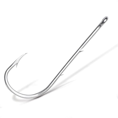 JINGYAN Fiskekrokar 50pcs/batch Fish Hook Long Handle Fishing Live Bait with Double Holder Barb Steel Belt Rustproof(Fishhooks-3-0)