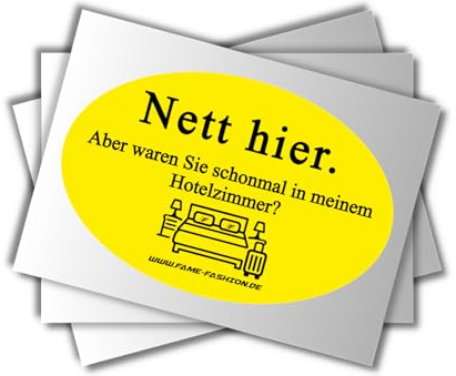 NETT HIER Hotelzimmer STICKER Party Sticker – Witziger Malle Spruch als Fun- & Meme-Aufkleber für den Mallorca-Trip, JGAs, Urlaub, Partys, Trinkspiele und vieles mehr (50)
