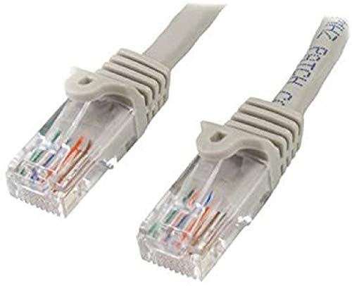StarTech 7m Cat5e Snagless Ethernet Cable, PoE, Grey (45PAT7MGR) | Gold-plated RJ45, Patch Cable, Ethernet Cord, Connectors, UTP, 5Gbps speeds, 24AWG copper, Long