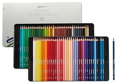 Amazon Basics Colored Pencils for Coloring and Drawing, Premium, Soft Core, Back to School Supplies, 72 Count (Pack of 1), Multicolor