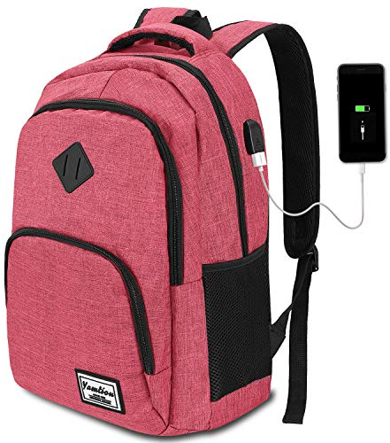 YAMTION Rucksack Laptop für Damen Frauen Mädchen Schulrucksack mit USB-Ladeanschluss Oxford,20-35L