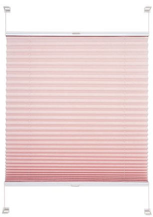 Klemmfix Plissee Rollo verspannt Tür Fenster Montage ohne Bohren Klemmrollo Faltrollo 4 Farben Breite 45-100 cm Höhe 150 u. 220 cm Stoff lichtdurchlässig halbtransparent (80 x 150 cm / Rosa)