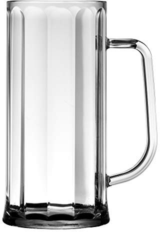 Elite Premium Polycarbonate Bavarian Tankard CE 20oz / 568ml - Set of 12 - Plastic Beer Glasses