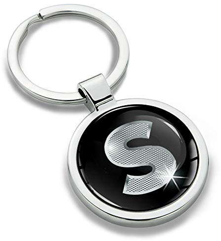 Biomar Labs Letter Keychain Alphabet Initial Keyring 3D Metal Stainless Steel Personalised Initials Charm for Car Keys and House Keys Available in Silver