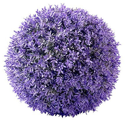 Hochwertige & Künstliche Lavendel Dekokugel/Blütenkugel - Neu 2020 - Kunstpflanze Tischdeko - Lavendelkugel/Buchskugel - Naturgetreue Lavendeldeko (Groß: Ø 30cm)