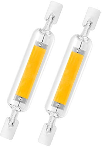 R7S LED Bulb 8W 78mm Double Ended COB Bulb 80W Halogen Equivalent Adjustable J Type R7s Floodlight Landscape Light for Home School Warehouse Ceiling Fan Natural White 4000K AC120V Not Dimmable 2 Pack