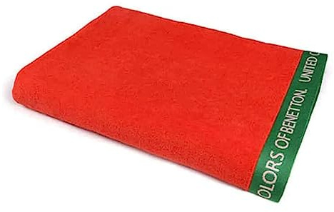 Benetton Toalla DE Playa 90X160CM 380GSM 100% ALGODÓN Velour Rojo Rainbow, BE144