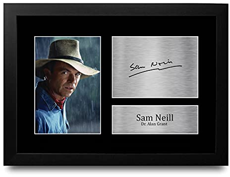 HWC Trading FR A4 Sam Neill Jurassic Park - A4 Framed Geschenke Gedruckt, Signiert Autogramm Bild Für Film-Erinnerungsstücke-Fans - A4 Eingerahmt