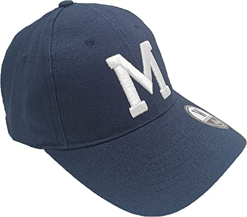4sold Barn pojke flicka 3D-hatt sport alfabet bomull marinblå keps justerbar baseball sport skola, Barn marinblå M, en storlek