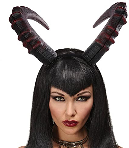 SOLUSTRE Halloween Dämon Hörner Stirnband OX Horn Gothic Steampunk Teufel Bull Hörner Kopfschmuck für Frauen Männer Mädchen Party Dekoration Cosplay Kostüm Verwenden