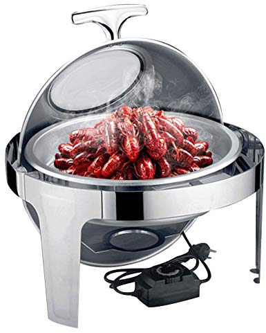ksamwjf Chafing Dishes scaldavivande, scaldavivande e scaldavivande elettrici, Chafing Dish Arrotolabile da 6 Litri con coperchi per Cucina, Feste, Banchetti, pasti, 400W