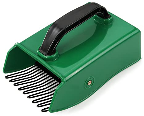 GUGULUZA Berry Picker with Metallic Comb, Plastic Blueberry Picker Scoop with Ergonomic Handle, Huckleberry Picking Rakes for Easier Berry Harvester, 9 x 5.5 (Green & Black)